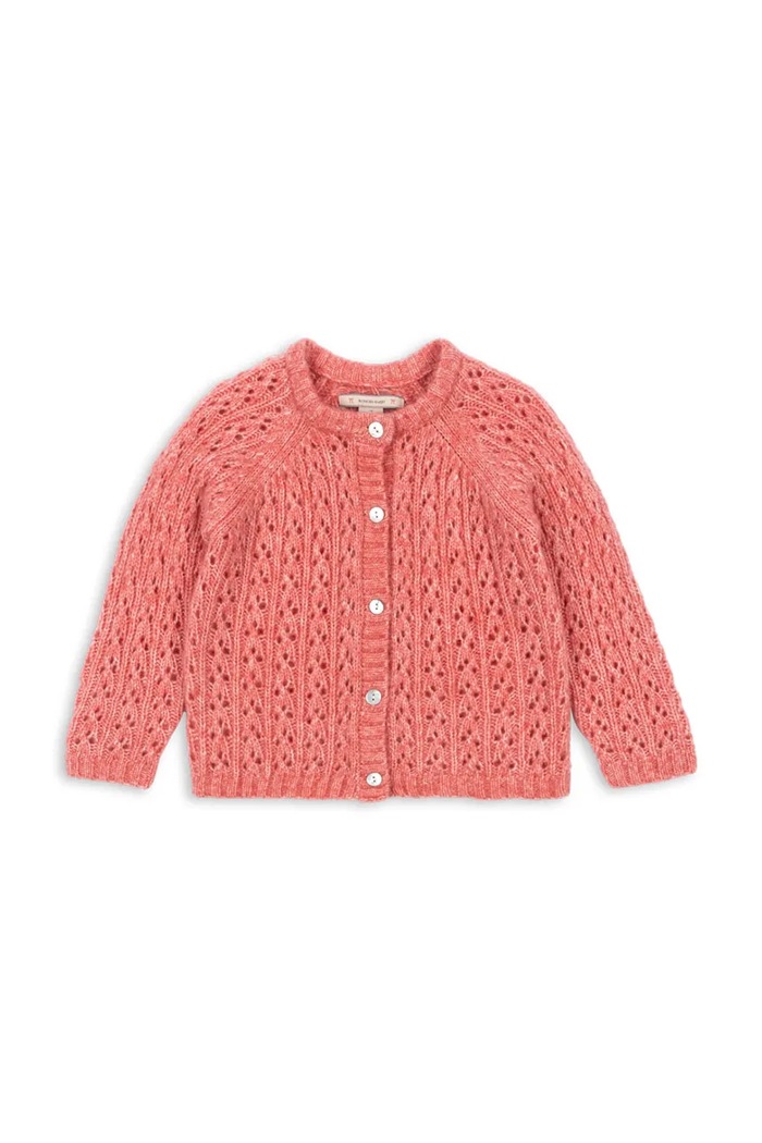 Konges Sløjd kardigan z dodatkiem wełny dziecięcy ISA CARDIGAN KS103829.9BYA pomarańczowy AW25