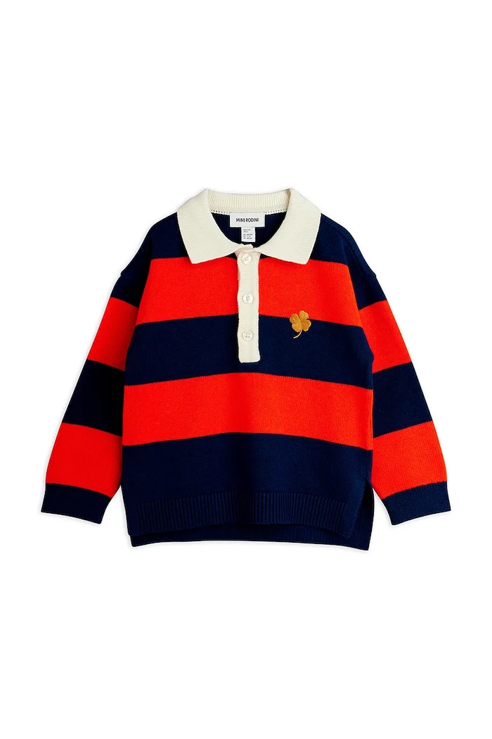 Mini Rodini Pulover de lână pentru copii Clover 25720120 rosu AW25