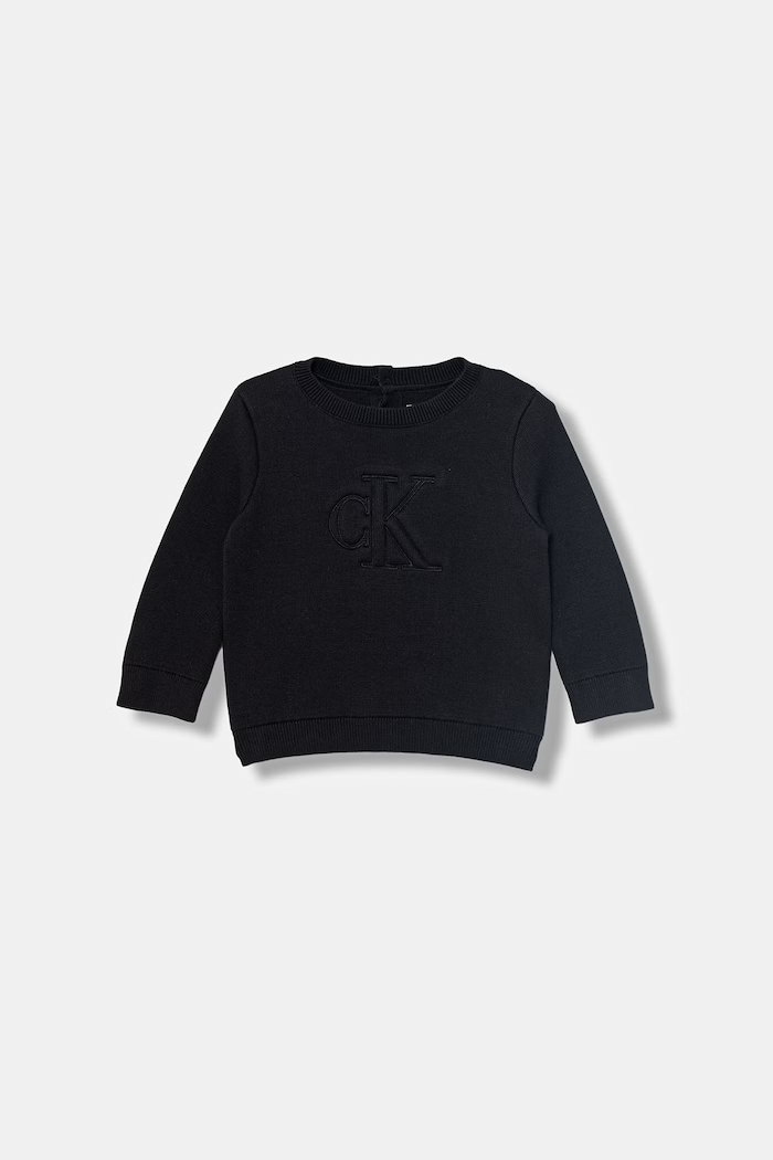 Calvin Klein Jeans sveter detský stredne hrubá čierna IN0IN00234.9BYA