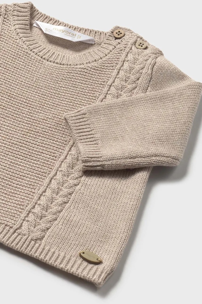 Chłopiec Mayoral Newborn Sweter niemowlęcy 2334.1L.Newborn.9BYA beżowy