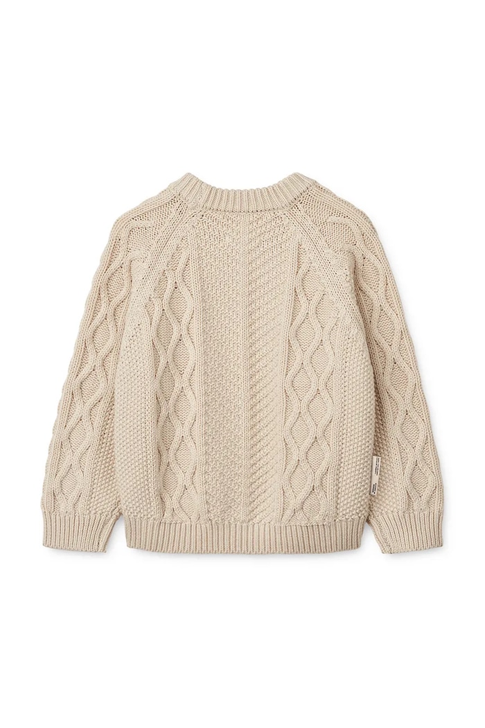 Chlapec Detský sveter s prímesou vlny Liewood Callio Knit Jumper LW20307.9BYA béžová