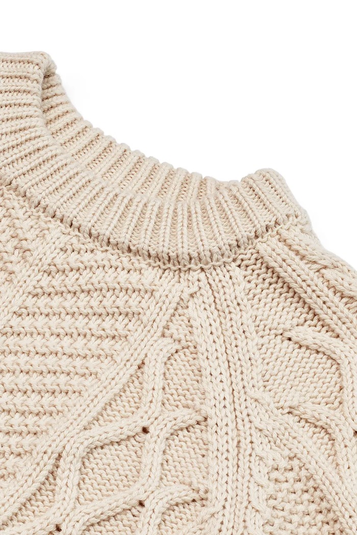 Detský sveter s prímesou vlny Liewood Callio Knit Jumper béžová LW20307.9BYA