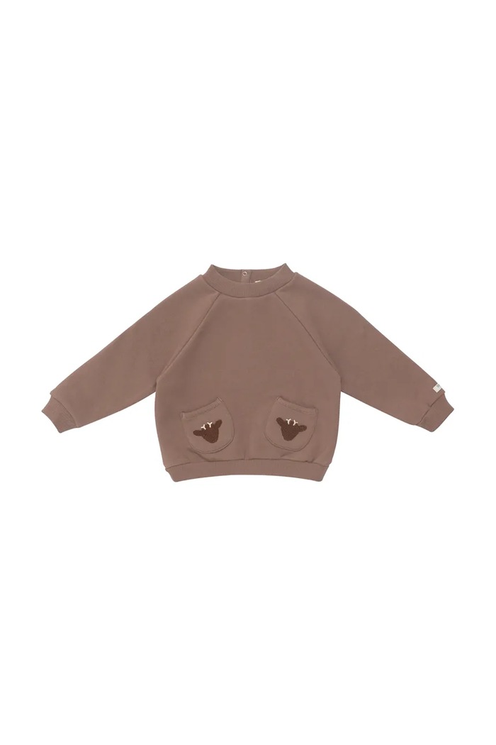 Bavlnená mikina pre bábätká Donsje Foppe Sweater Stags 3042102 hnedá AW25