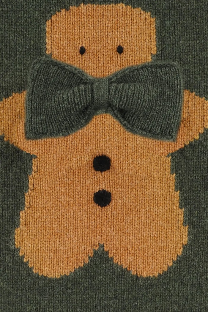 Donsje maglione di lana per bambini Denn Merino Wool Sweater Gingerbread 4083506 verde