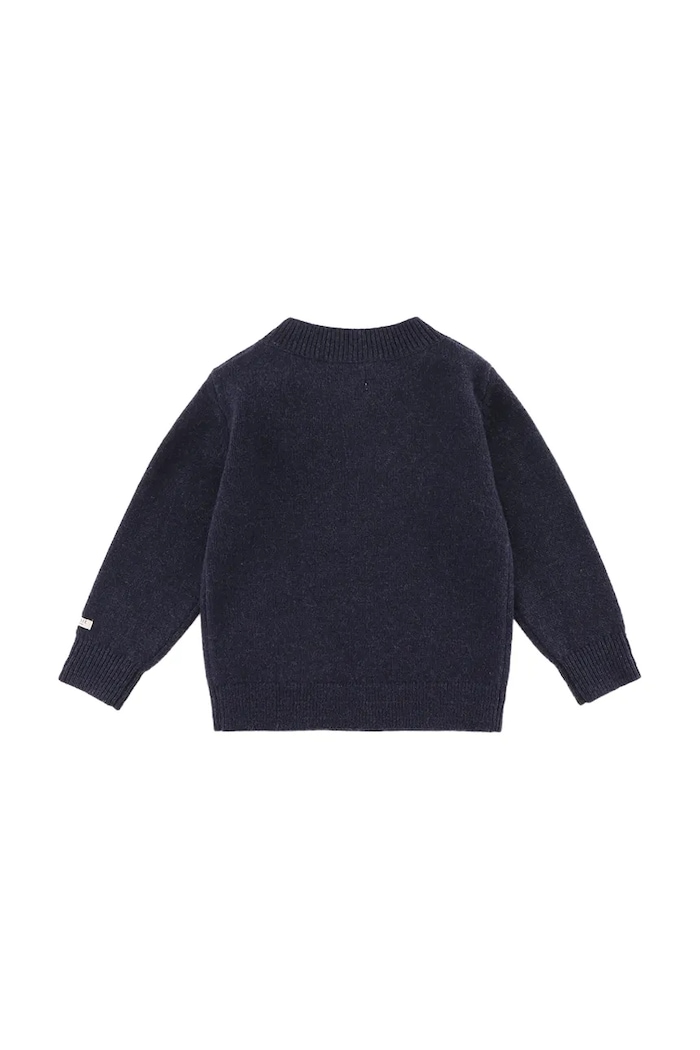 Chlapec Vlnený detský svetrík Donsje Denn Merino Wool Sweater Snowman 4083507 tmavomodrá