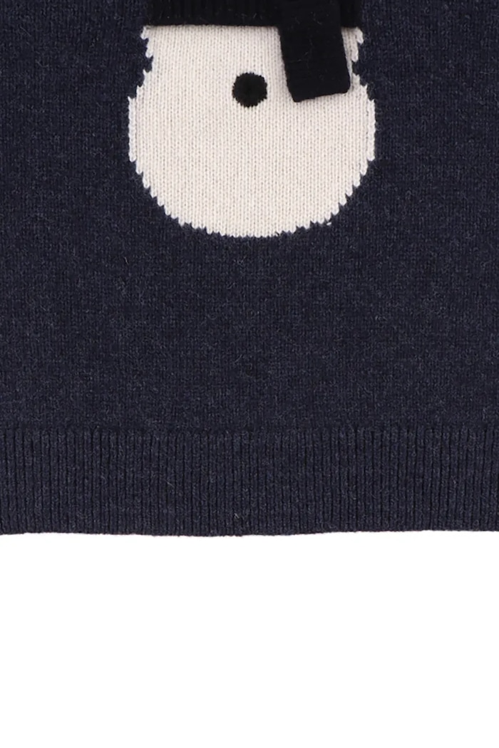 Vlnený detský svetrík Donsje Denn Merino Wool Sweater Snowman 4083507 tmavomodrá