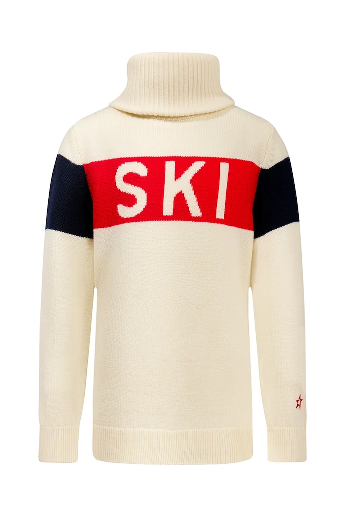 Perfect Moment pulover de lână pentru copii Ski Turtle Sweater ii cu modele bej K6000033