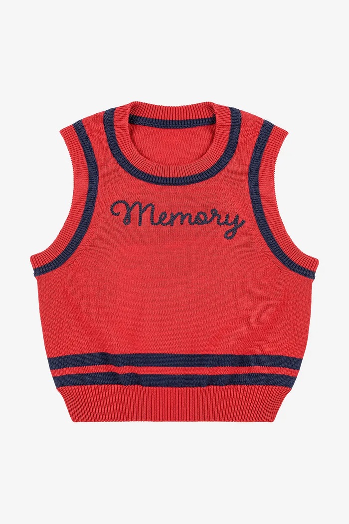 Детски памучен елек Bobo Choses Memory 225BC011 червен AW25