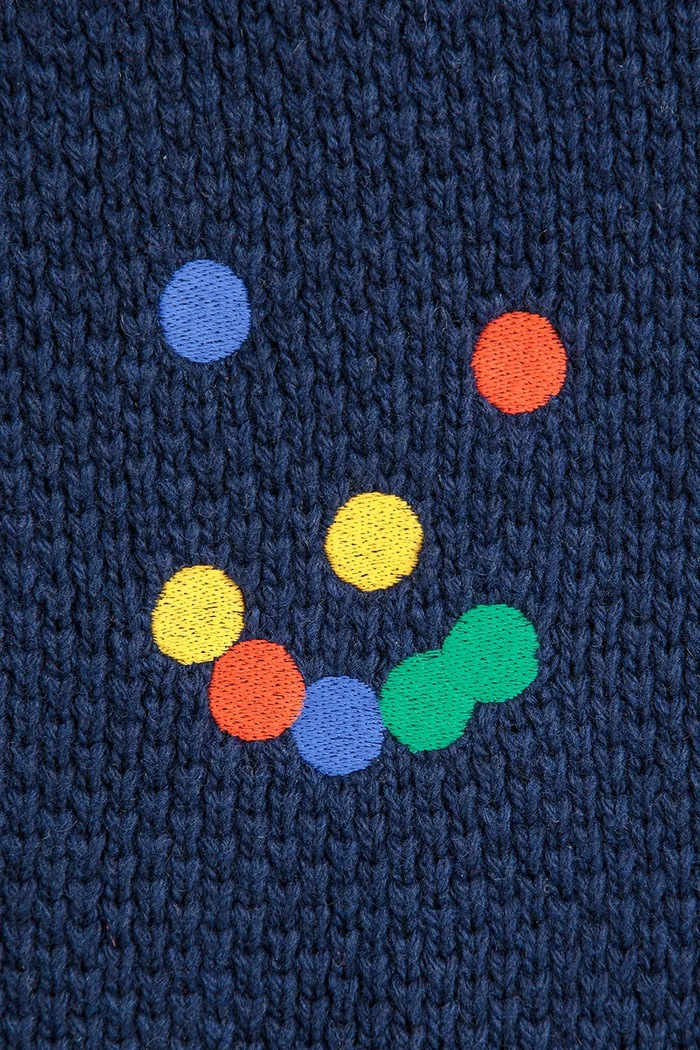Bobo Choses cardigan de lână pentru copii Fun Face 225FC014 bleumarin