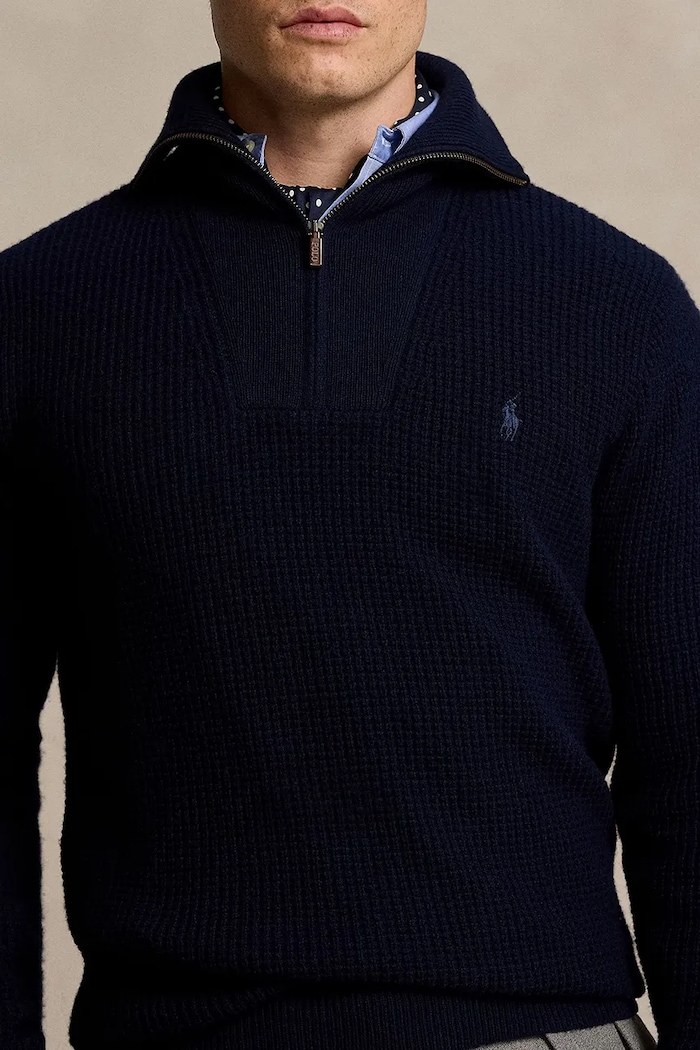 Polo Ralph Lauren sweter wełniany granatowy 710941101