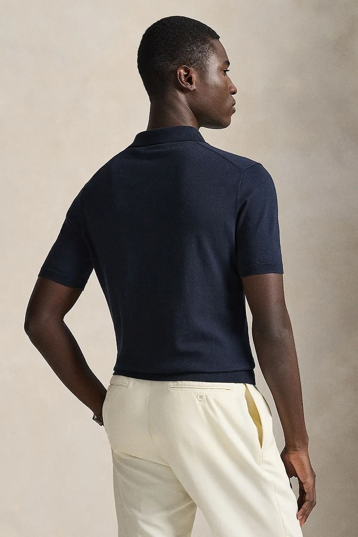 Polo Ralph Lauren pulover cu mânecă scurtă pentru bărbați din bumbac 710980682 bleumarin SS26