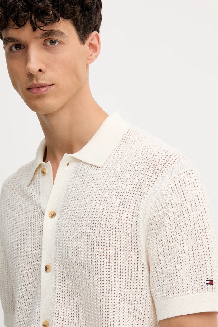 Tommy Hilfiger koszula bawełniana beżowy MW0MW39530