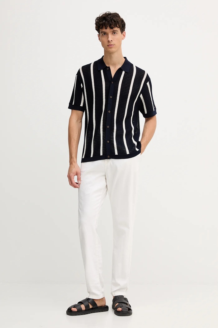 Tommy Hilfiger koszula bawełniana MW0MW41225 granatowy AW25