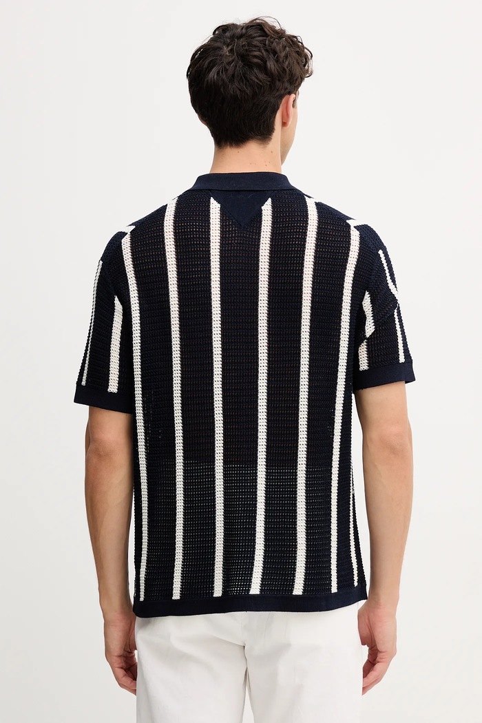 Odzież Tommy Hilfiger koszula bawełniana MW0MW41225 granatowy