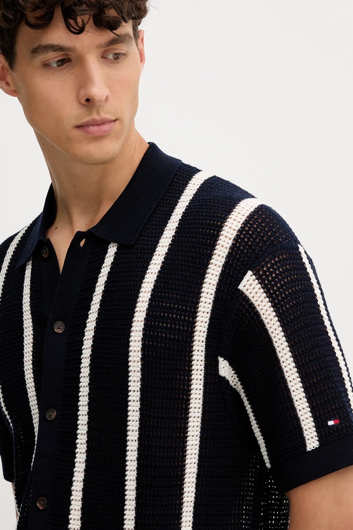Tommy Hilfiger koszula bawełniana granatowy MW0MW41225