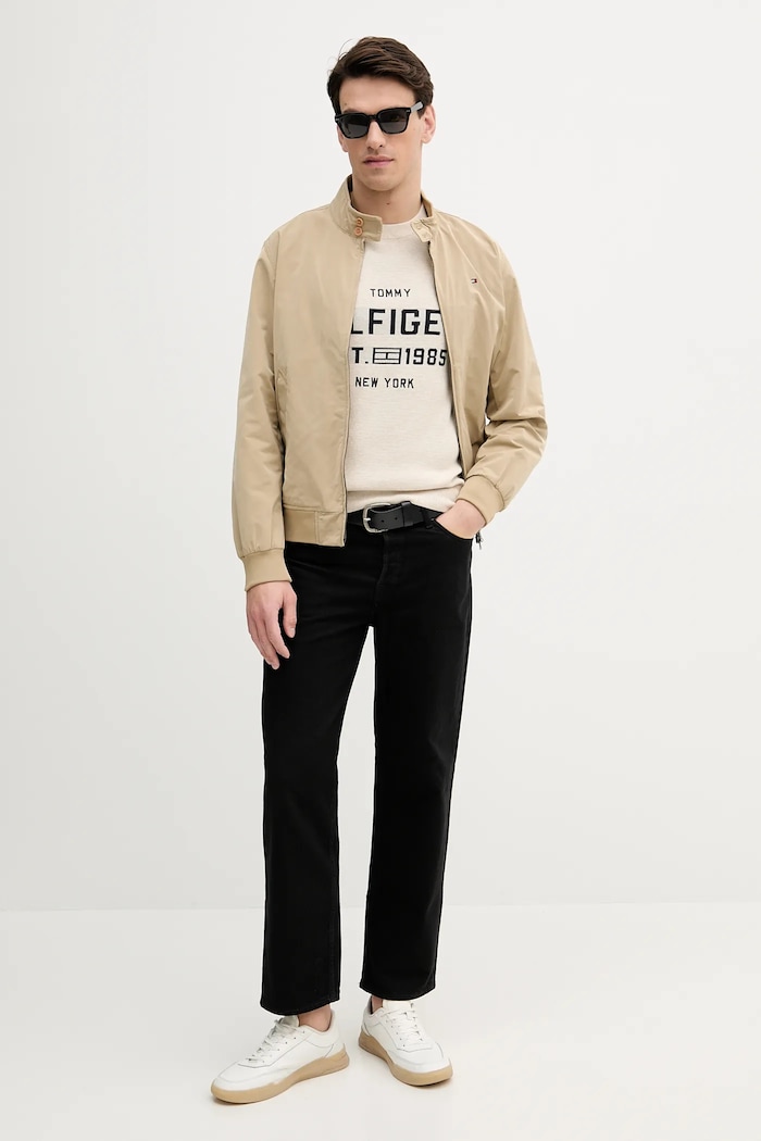 Bavlněný svetr Tommy Hilfiger MW0MW39533 béžová AW25