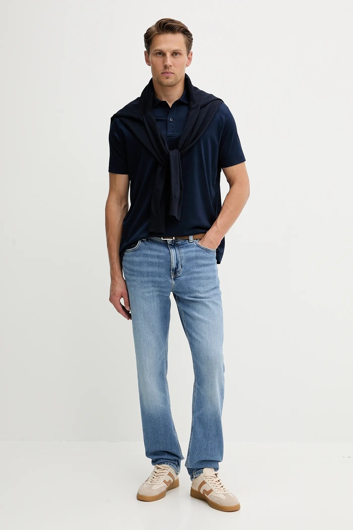 Tommy Hilfiger Sweter wełniany MW0MW39775 granatowy AW25