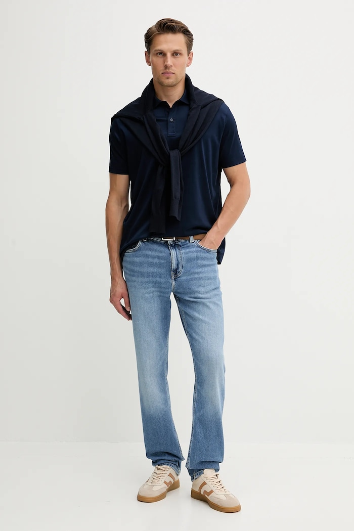 Tommy Hilfiger Sweter wełniany MW0MW39775 granatowy AW25