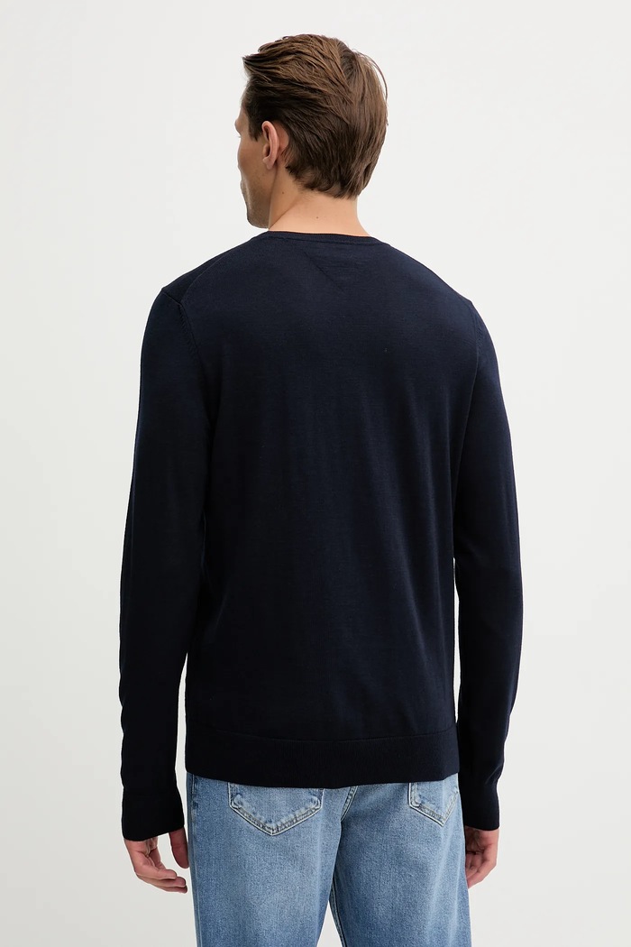 Odzież Tommy Hilfiger Sweter wełniany MW0MW39775 granatowy