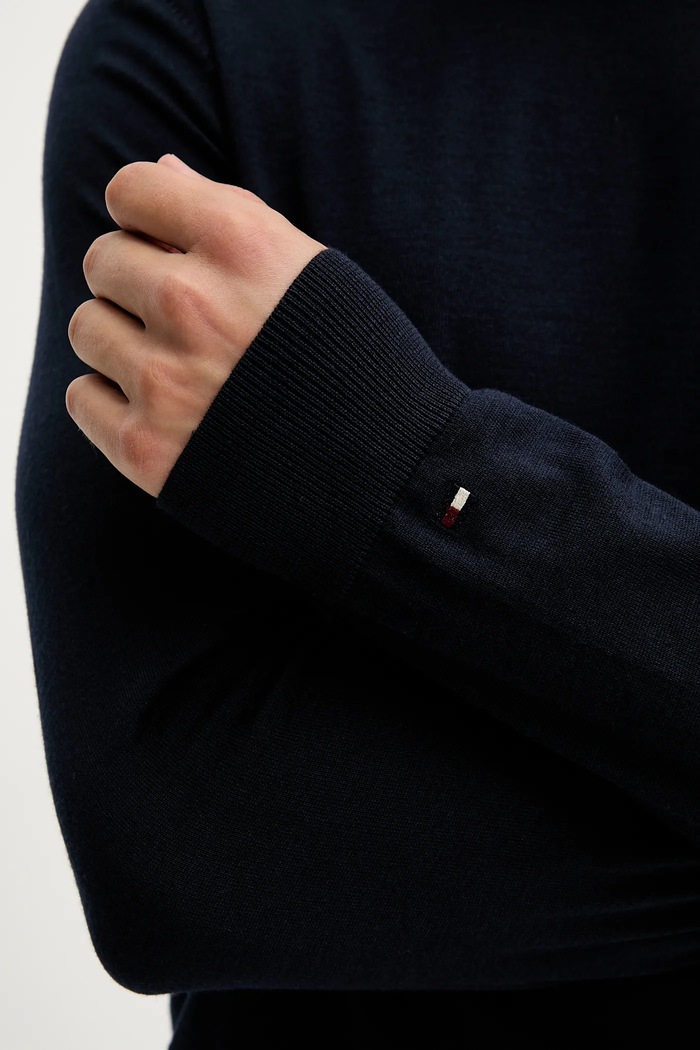Sweter wełniany Tommy Hilfiger granatowy MW0MW39775