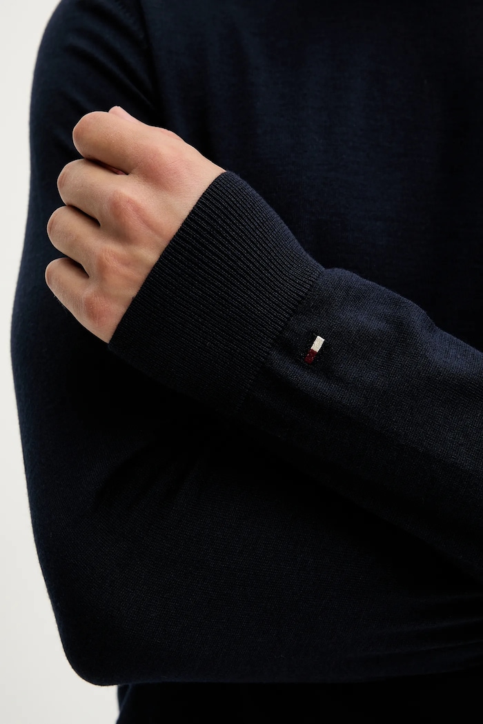 Sweter wełniany Tommy Hilfiger granatowy MW0MW39775