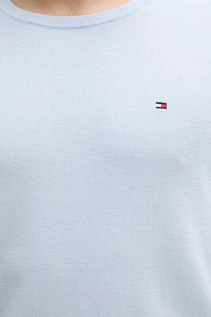 Sweter bawełniany Tommy Hilfiger niebieski MW0MW39999