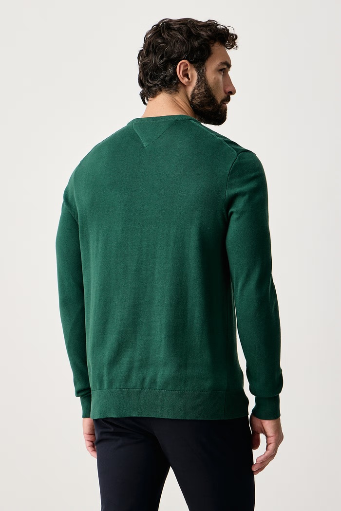 Odzież Tommy Hilfiger Sweter męski bawełniany MW0MW39999 zielony
