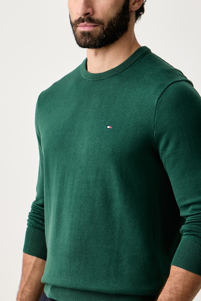Sweter męski bawełniany Tommy Hilfiger MW0MW39999 zielony