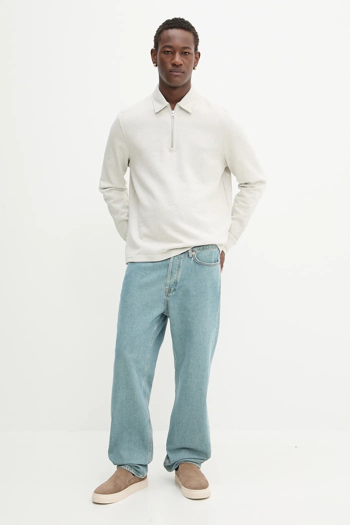 Samsoe Samsoe cotton sweatshirt SALOUIS M25200036 gray AW25