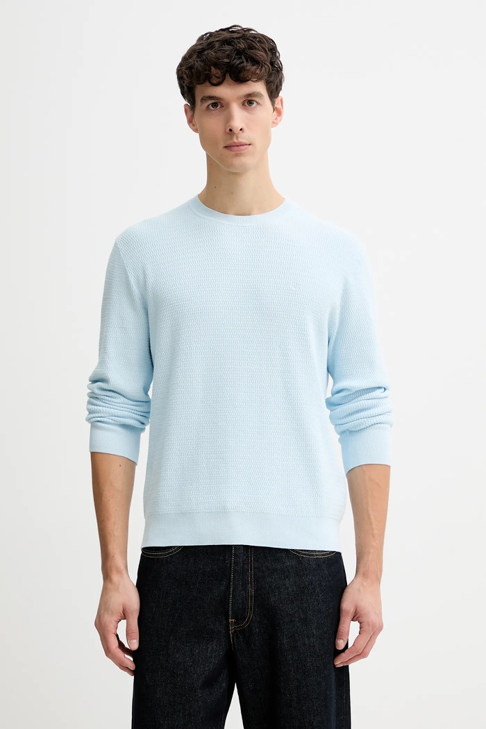 Sveter Calvin Klein okrúhly modrá LV04LB327G