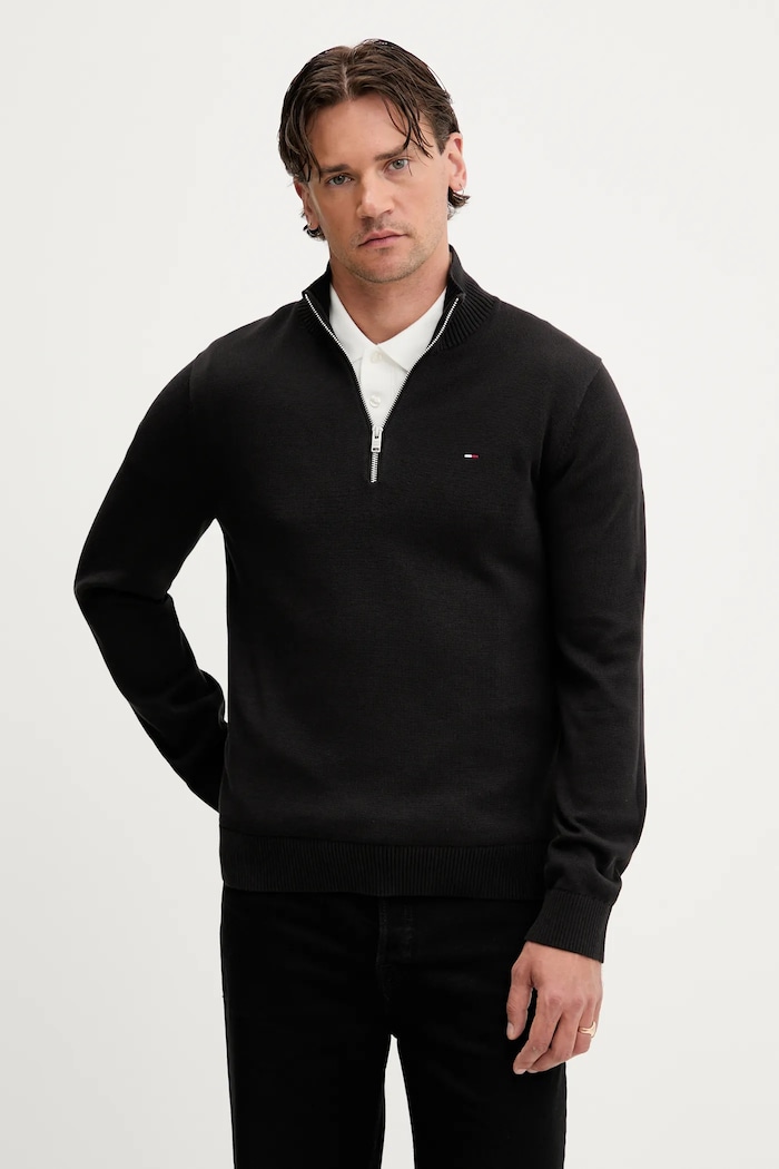 Bavlnený sveter Tommy Jeans bavlna čierna DM0DM21654