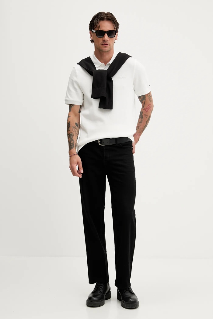 Bavlnený sveter Tommy Jeans čierna DM0DM21654