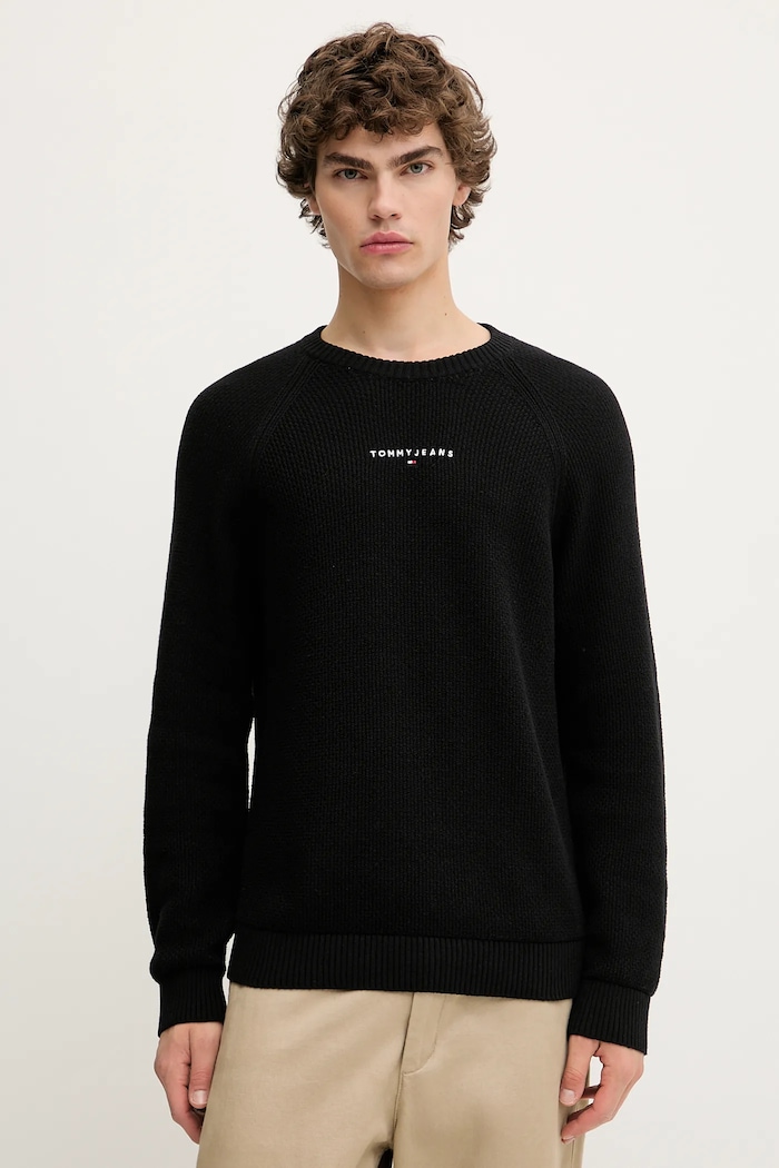 Tommy Jeans pulover grosime medie negru DM0DM21655