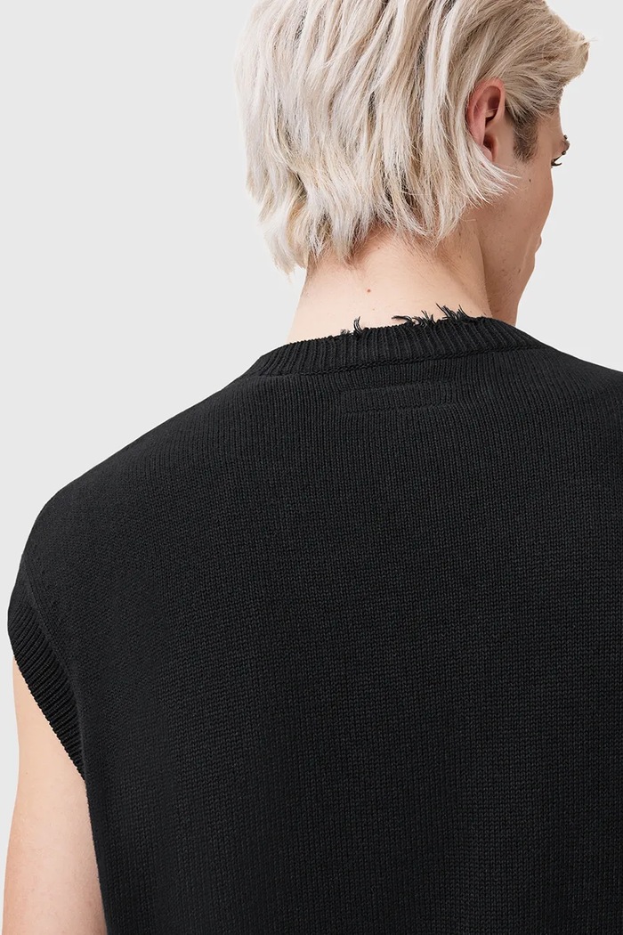 Îmbrăcăminte AllSaints Vestă din bumbac SCRIPTURE M036KC negru