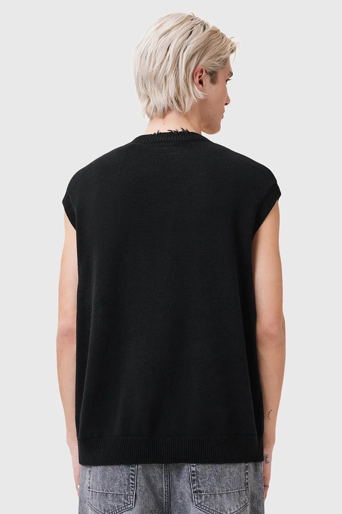 Vestă din bumbac SCRIPTURE AllSaints M036KC negru