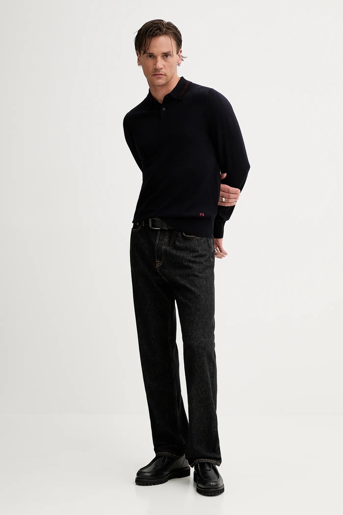 PS Paul Smith pulover de lână M2R.303Z.T21861 bleumarin AW25