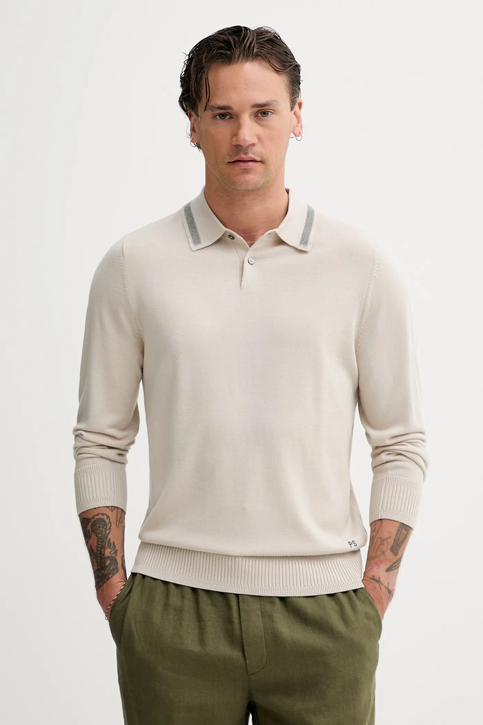 PS Paul Smith pulover de lână subtiri bej M2R.303Z.T21861