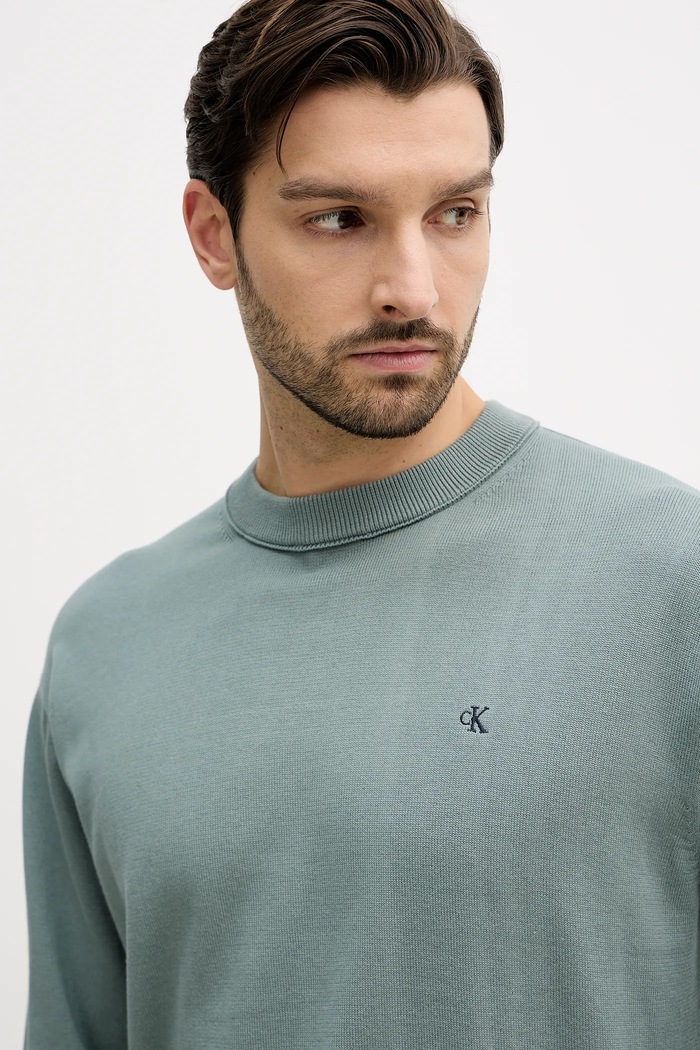 Calvin Klein Jeans pulover de bumbac verde LV04RC309G