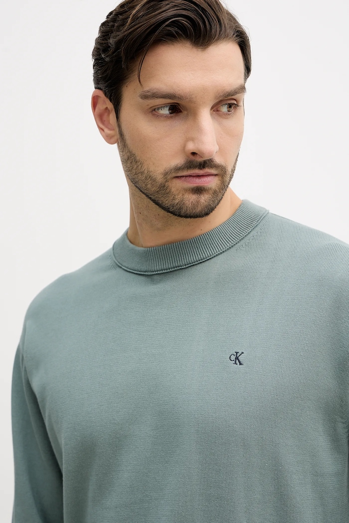 Calvin Klein Jeans pulover de bumbac verde LV04RC309G