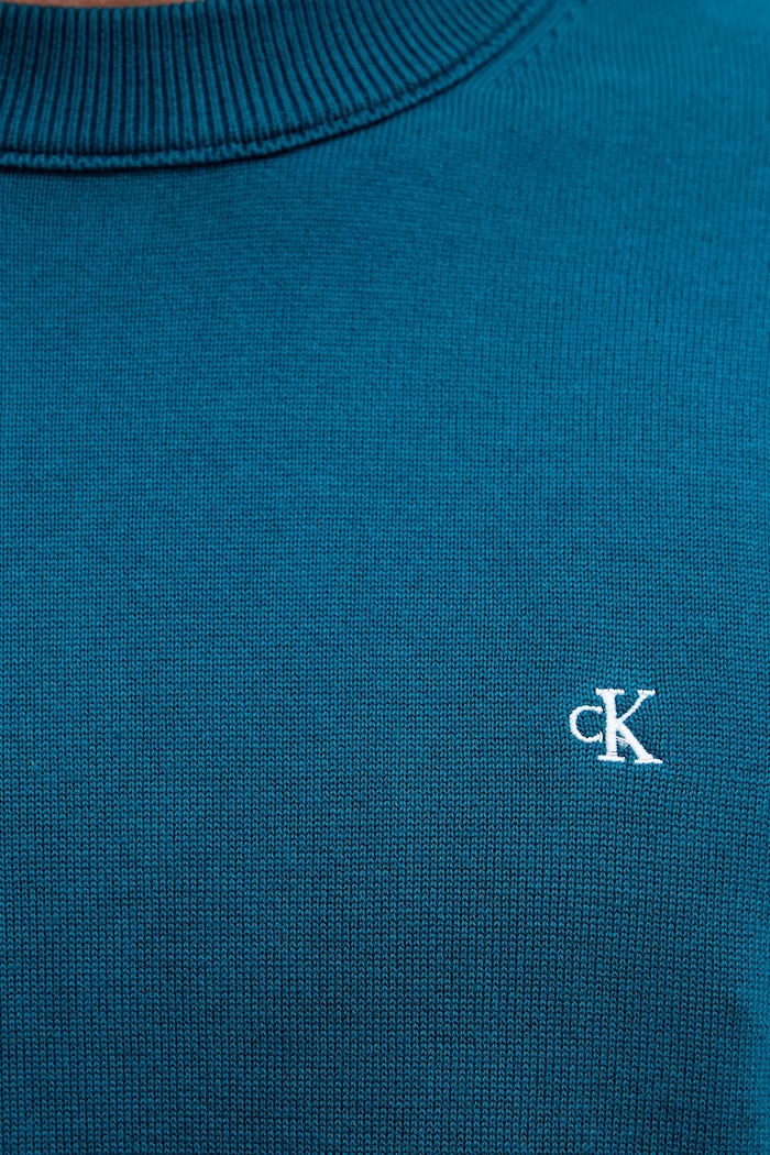 Bavlněný svetr Calvin Klein Jeans tyrkysová LV04RC309G