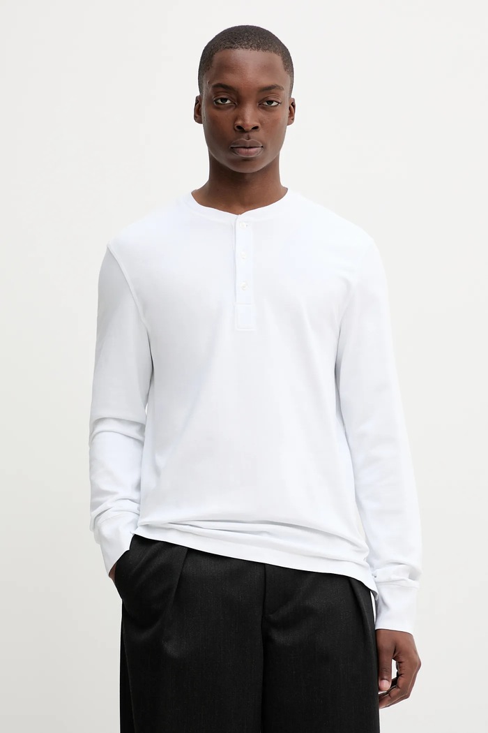 Filippa K longsleeve bawełniany bawełna biały 31498.FK
