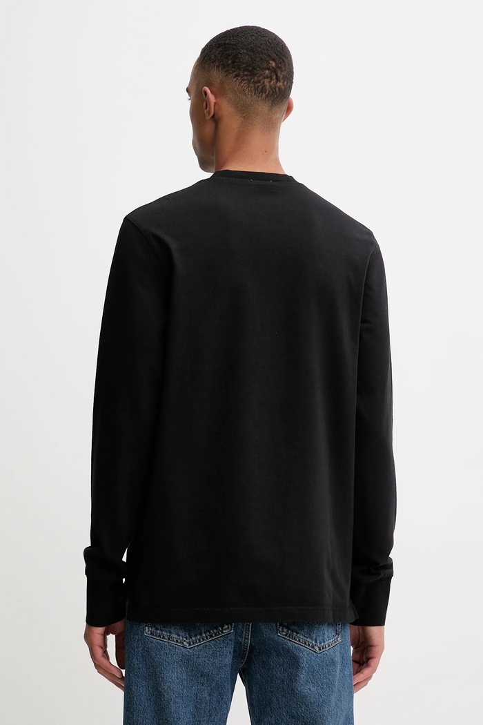 Bavlnené tričko s dlhým rukávom Filippa K 31498.FK čierna AW25