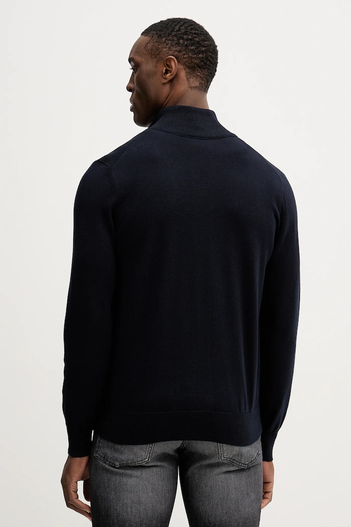 Odzież BOSS Orange sweter rozpinany męski z bawełną Kanozip_S 50543692 granatowy