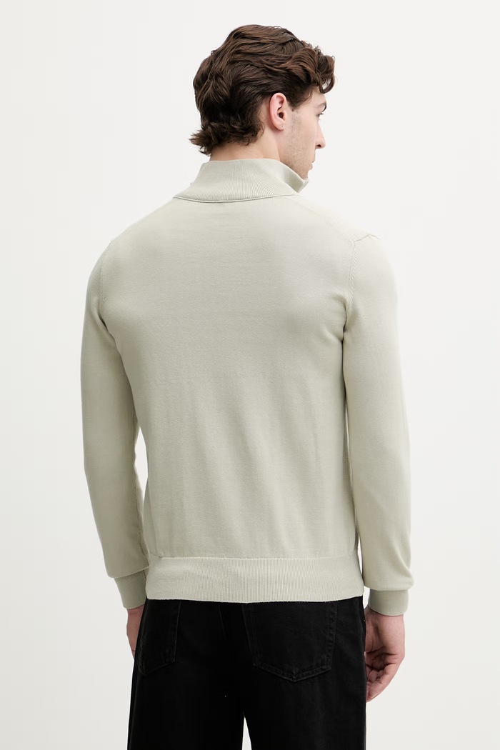 Odzież BOSS Orange sweter rozpinany męski z bawełną Kanozip_S 50543692 zielony