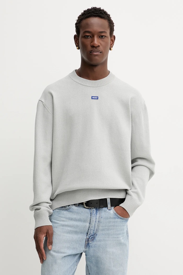 HUGO Blue Pulover San Casey-CP gri 50543784