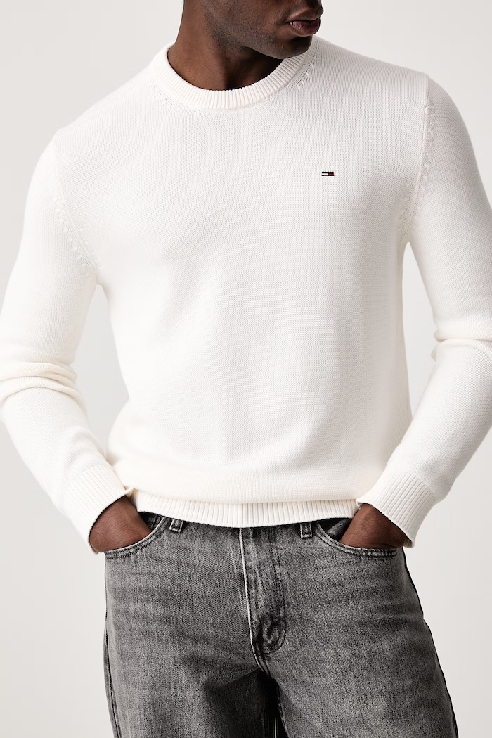 Sweter męski bawełniany Tommy Jeans DM0DM21787 beżowy