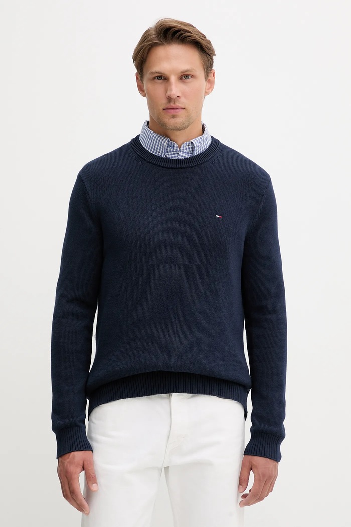 Tommy Jeans sweter bawełniany bawełna granatowy DM0DM21787