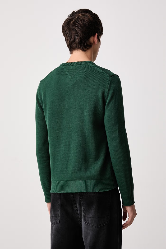 Tommy Jeans Svetr pánský bavlněný DM0DM21787 zelená SS26