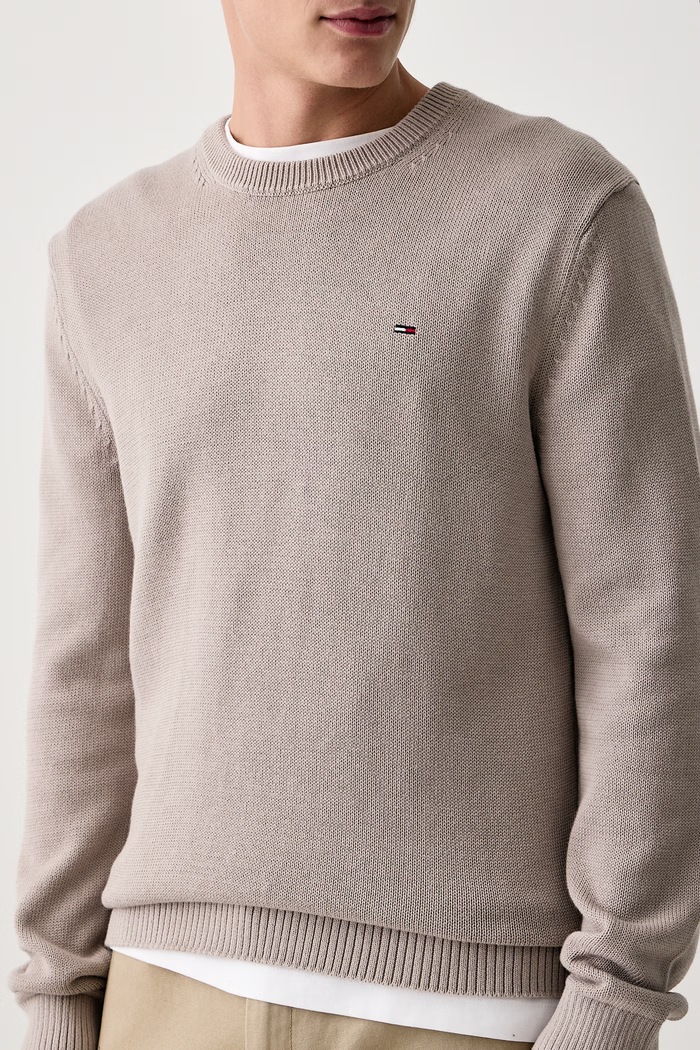 Sweter męski bawełniany Tommy Jeans DM0DM21787 beżowy