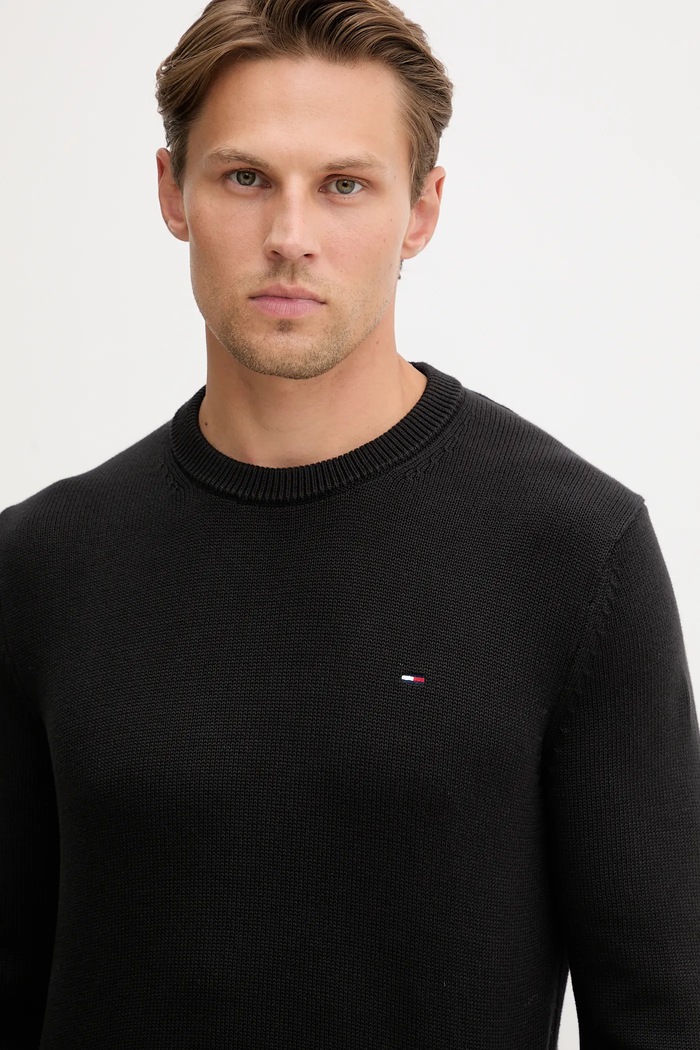 Bavlnený sveter Tommy Jeans čierna DM0DM21787